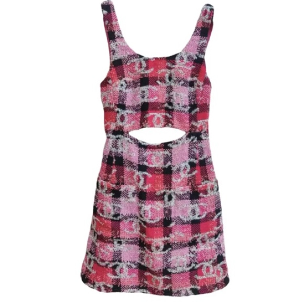 Coco Beach Chanel Tweed Pink Mini Dress Size 40 LIMITED EDITION RARE